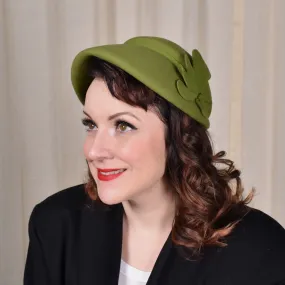 1950s Olive Green Fan Hat