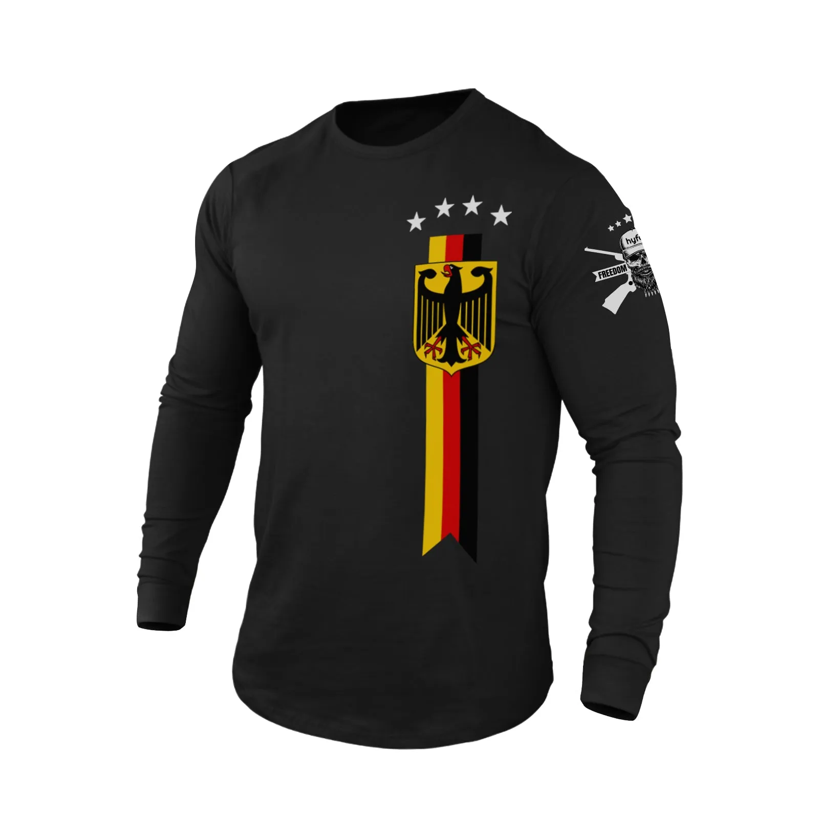 2022 WORLD CUP GERMANY FLAG FOOTBALL UNIFORM 100% COTTON GRAPHIC LONG SLEEVE T-SHIRT