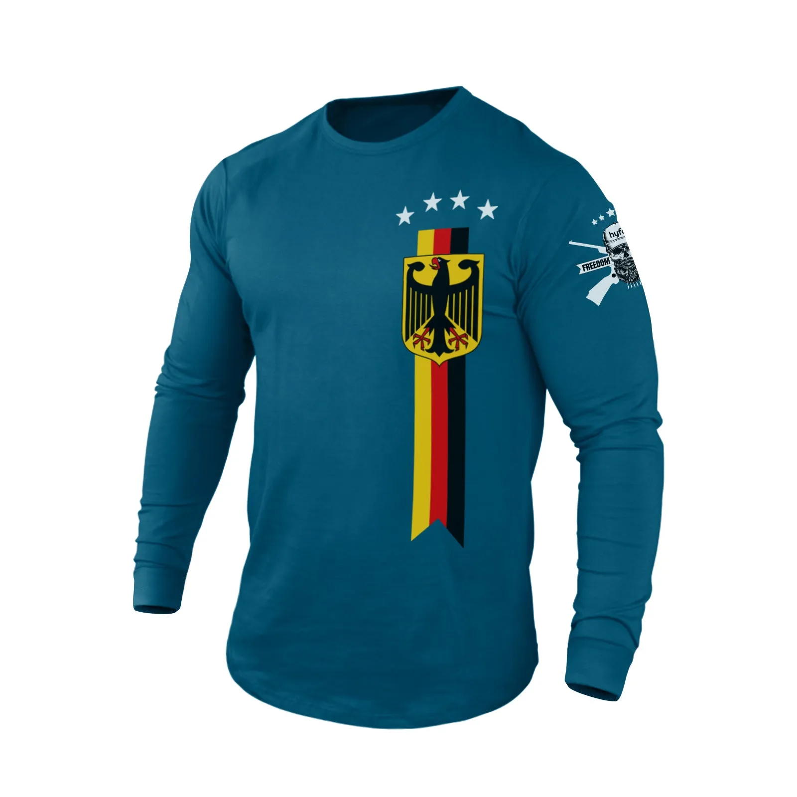 2022 WORLD CUP GERMANY FLAG FOOTBALL UNIFORM 100% COTTON GRAPHIC LONG SLEEVE T-SHIRT