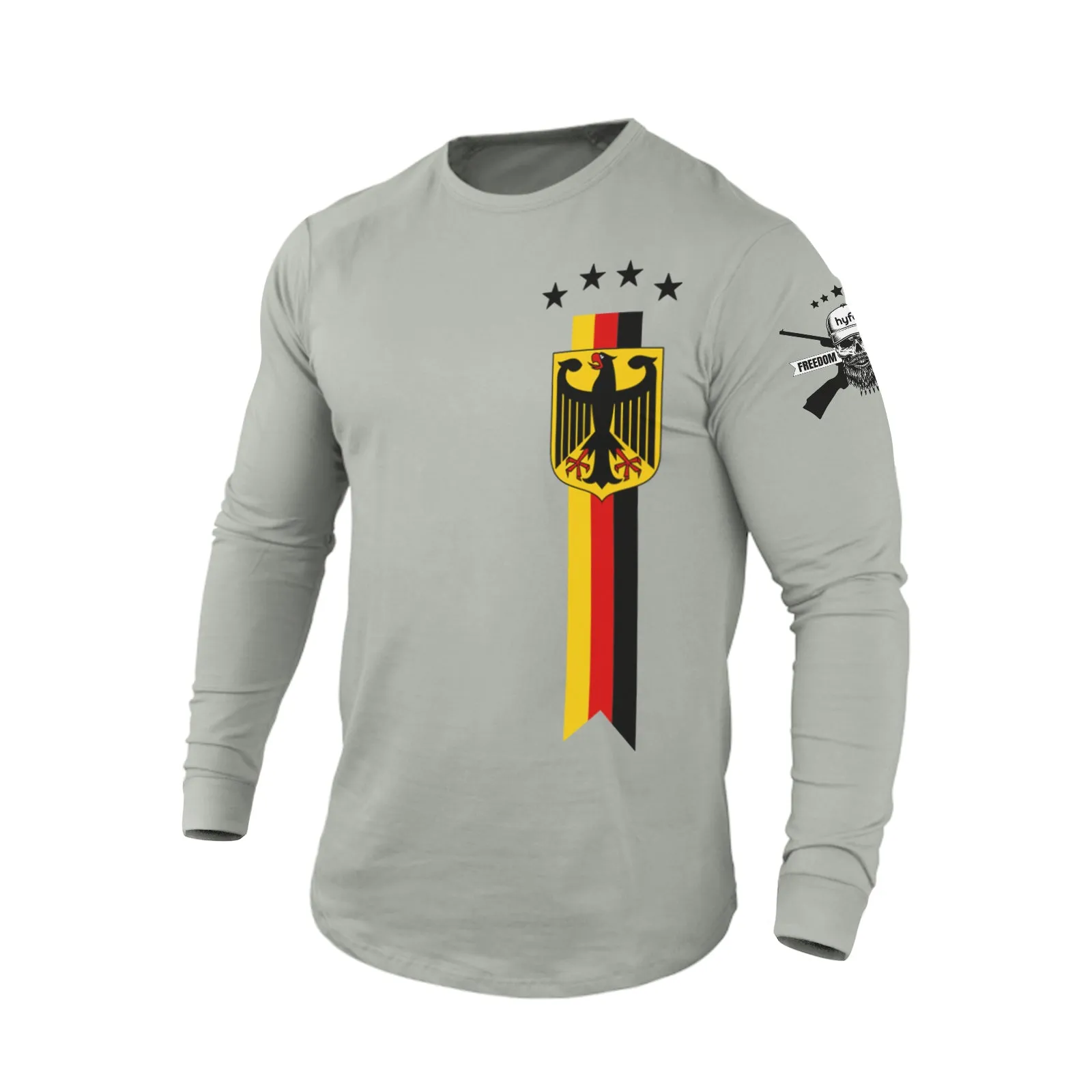 2022 WORLD CUP GERMANY FLAG FOOTBALL UNIFORM 100% COTTON GRAPHIC LONG SLEEVE T-SHIRT