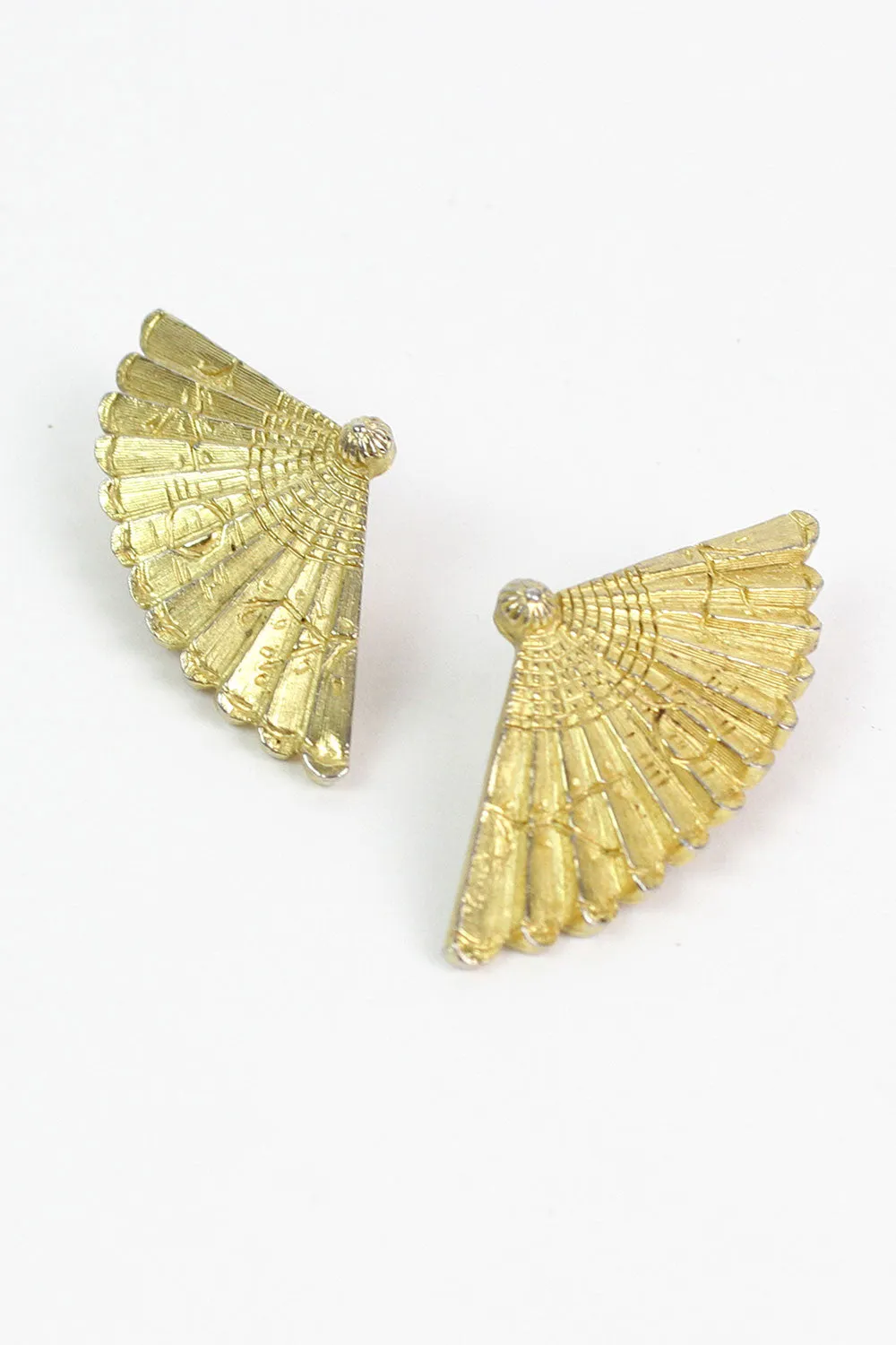 60s Gold Fan Earrings