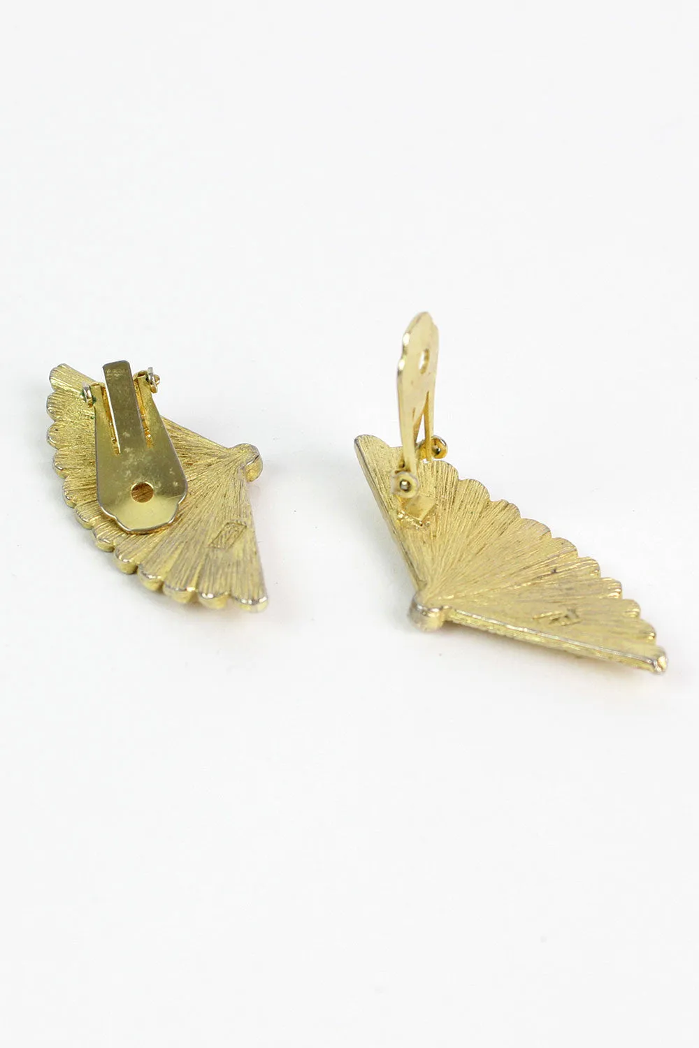 60s Gold Fan Earrings