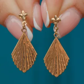 9ct Gold Fan Earrings