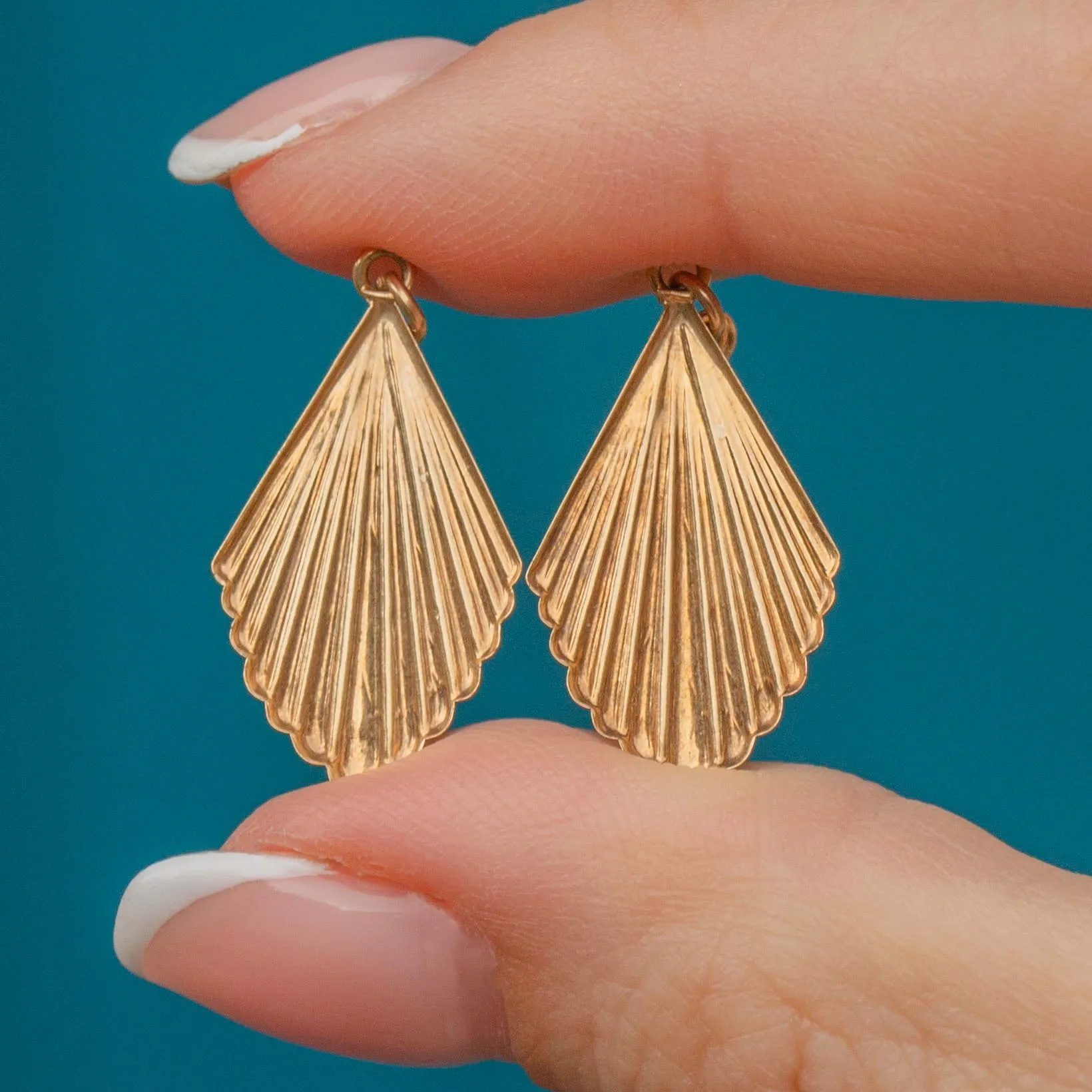 9ct Gold Fan Earrings