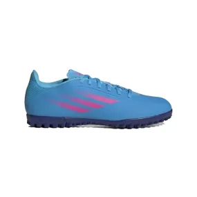 Adidas Men's X Speedflow.4 Turf Football Shoe (Sky Rush/Team Shock Pink/Legacy Indigo)