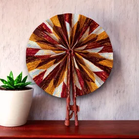 African Hand fan - Ankara print Hand fan - Abayie - Blue