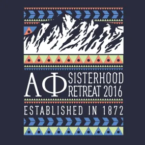 Alpha Phi Sisterhood Mountain Design