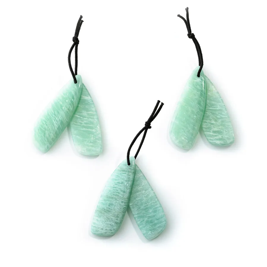 Amazonite 13x38mm Fan Pair - Pendant