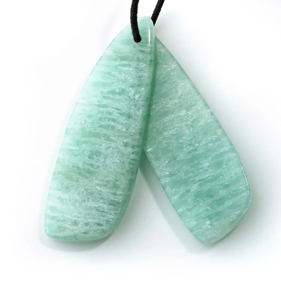 Amazonite 13x38mm Fan Pair - Pendant