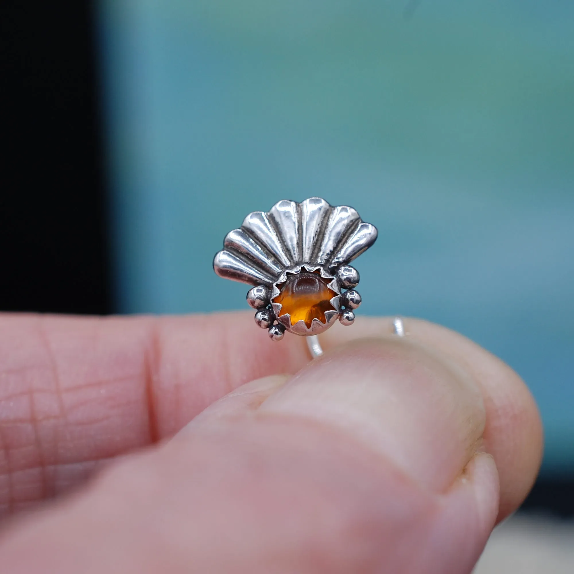 Amber Fan Nose Stud