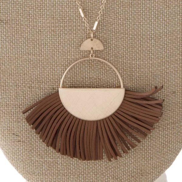 Circle Fan Tassel Necklace