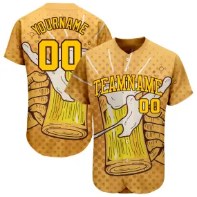 Custom 3D Pattern Design Let's Drink Authentic Baseball Jersey