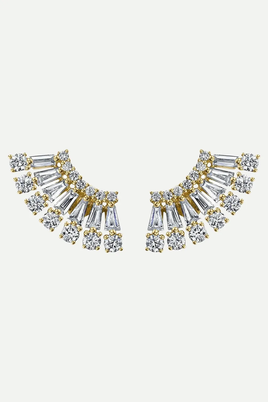 DIAMOND BAGUETTE FAN EARRINGS all