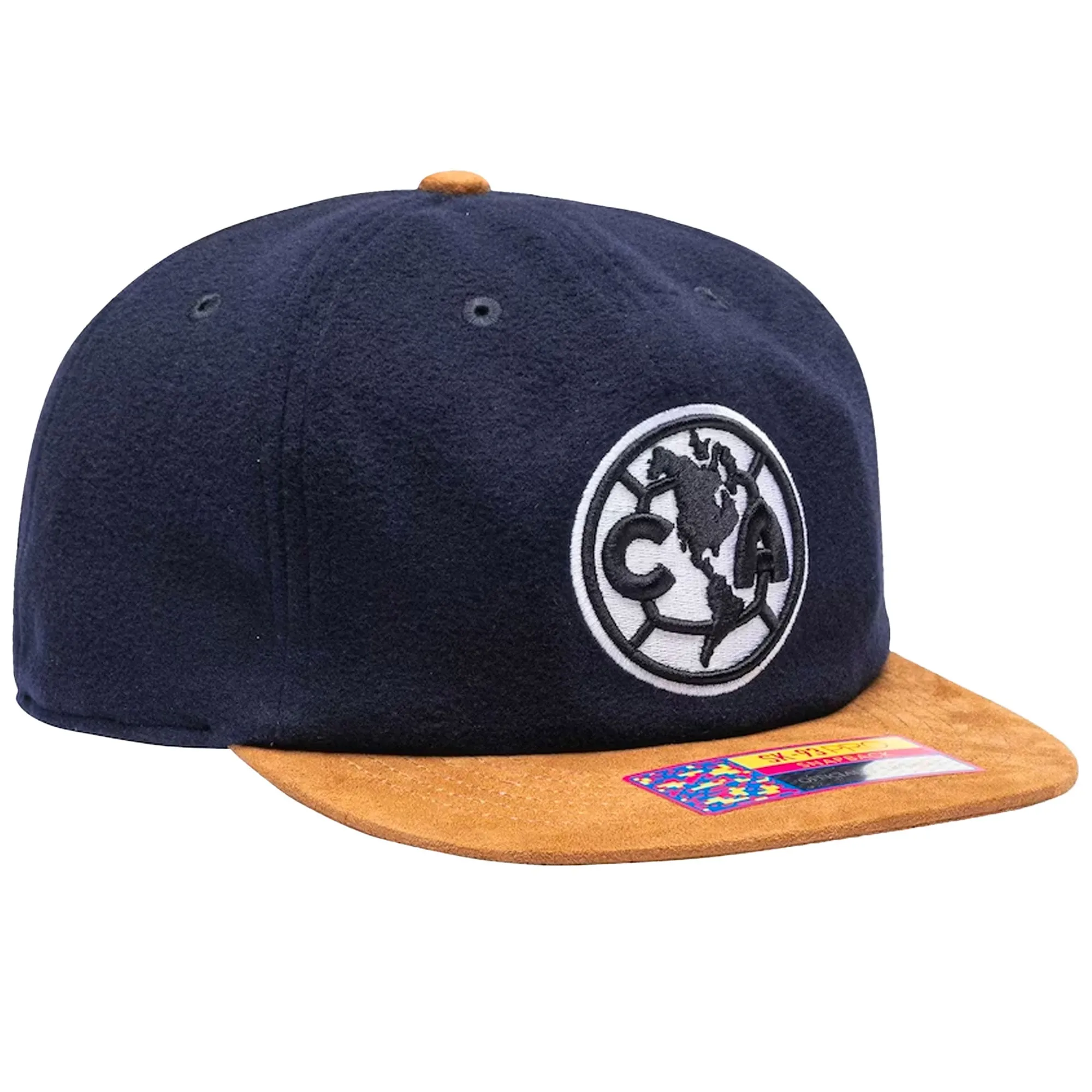 Fan Ink Club America Snapback Hat Navy/Brown