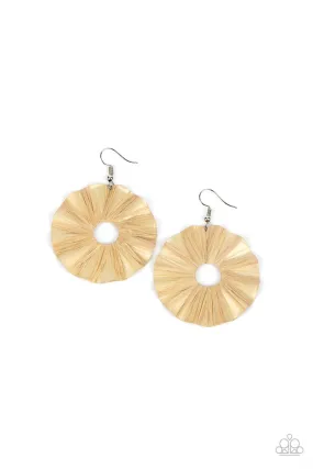 Fan the Breeze - Brown Paparazzi Earrings