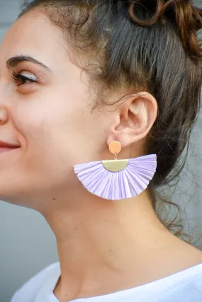 Farrah Lavander Fan Earrings