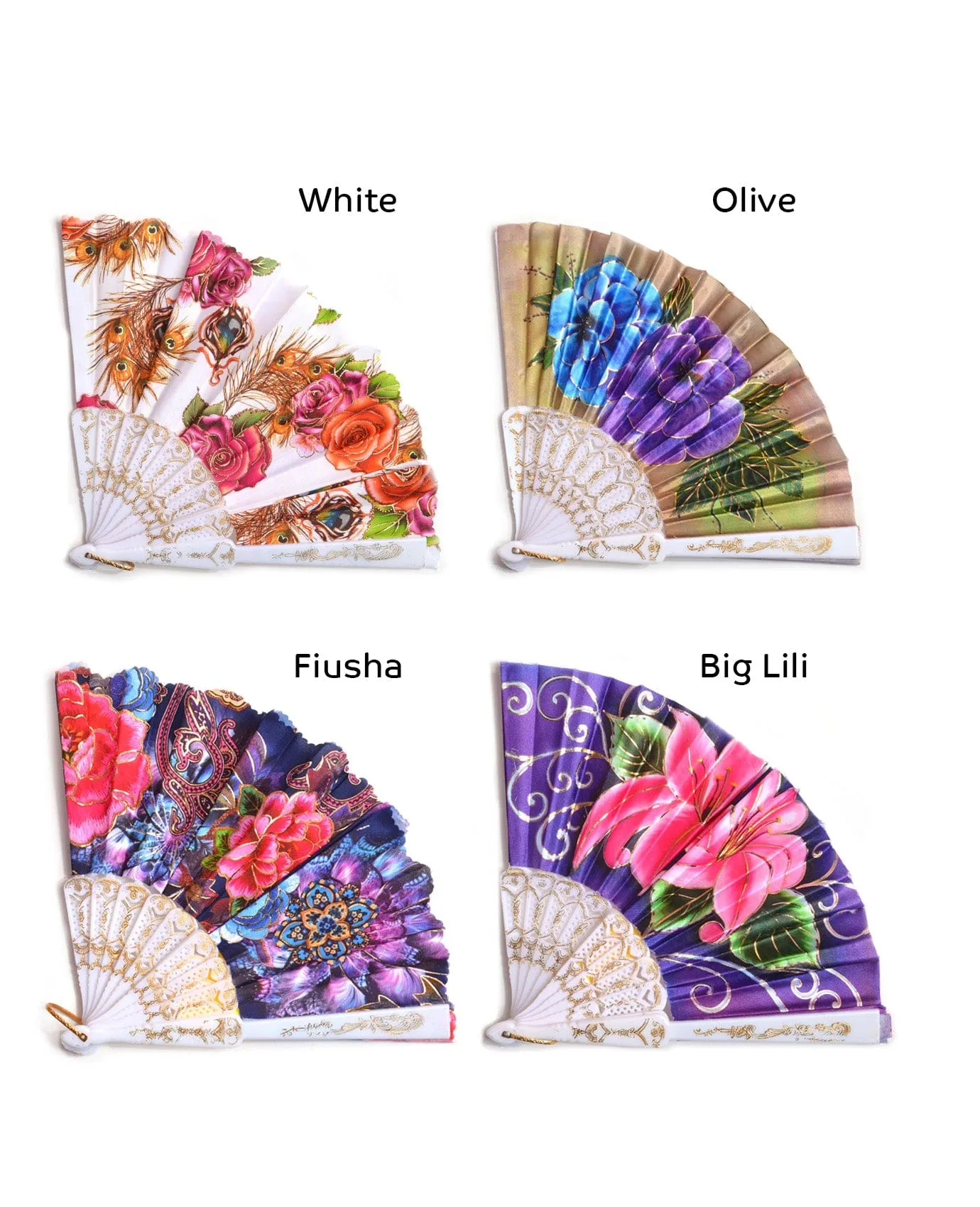 Flowers Folding Hand Fan