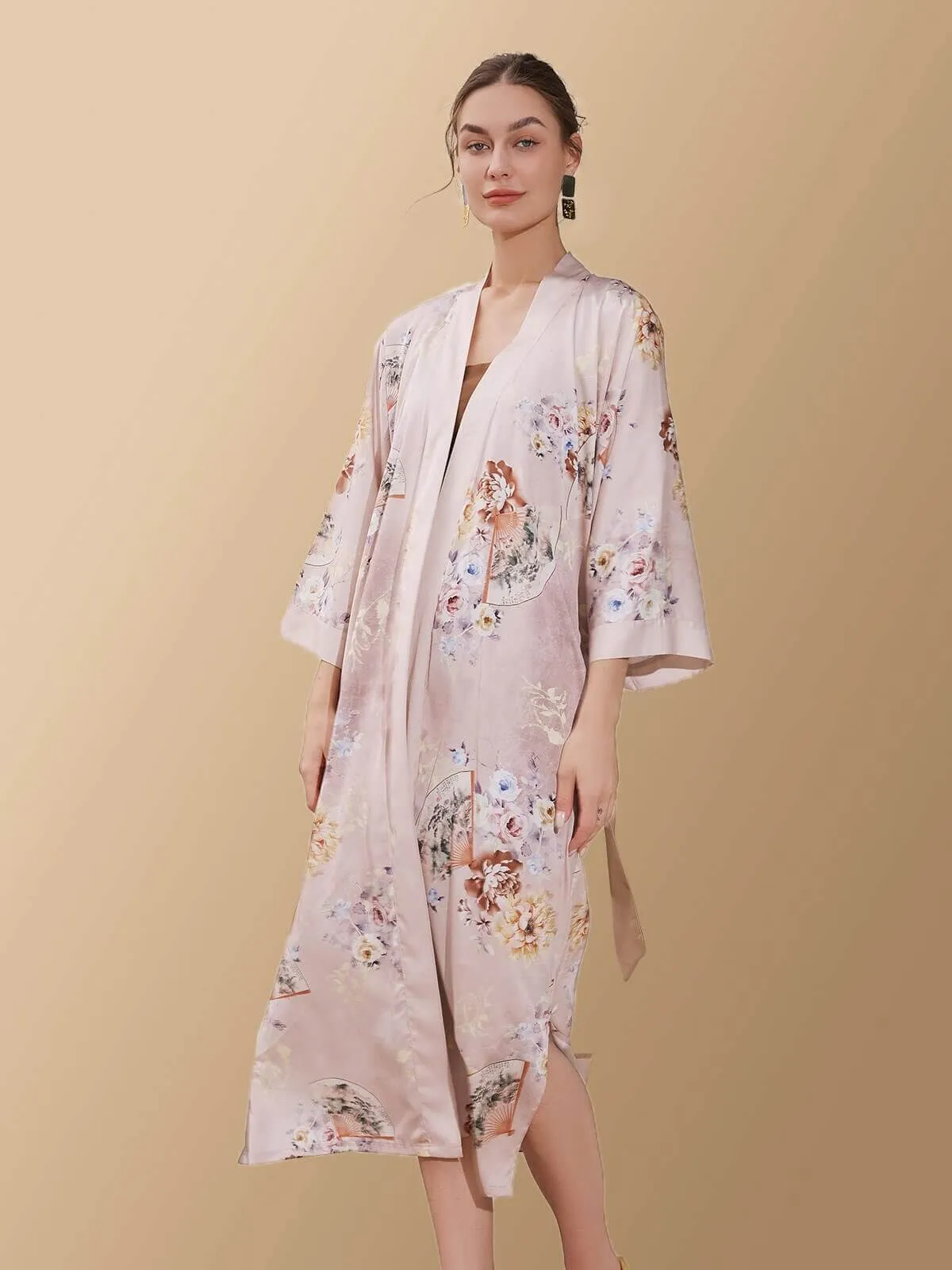 Folding Fan Kimono Robe