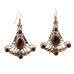 Garnet Fan Earrings