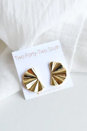 GOLD FAN EARRINGS