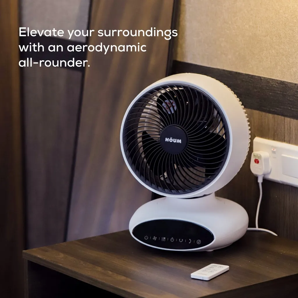 HOUM Air Circulator Fan C6 (6") / C8 (8") Table Desk Fan | 8 Hour Timer | 5 Fan Speed | Powerful