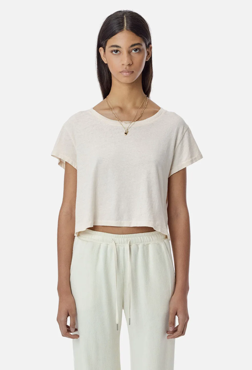 Jersey Cropped Tee / Alabaster