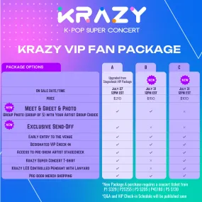 KRAZY VIP FAN PACKAGE