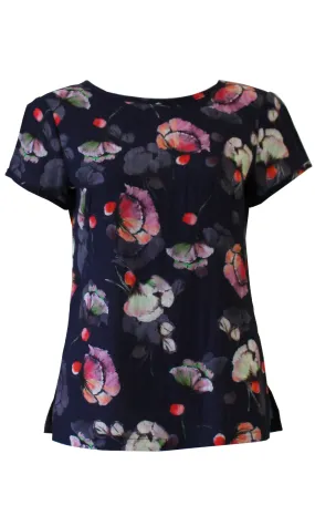 Stylish MARIOLA Floral Fan Print Blouse