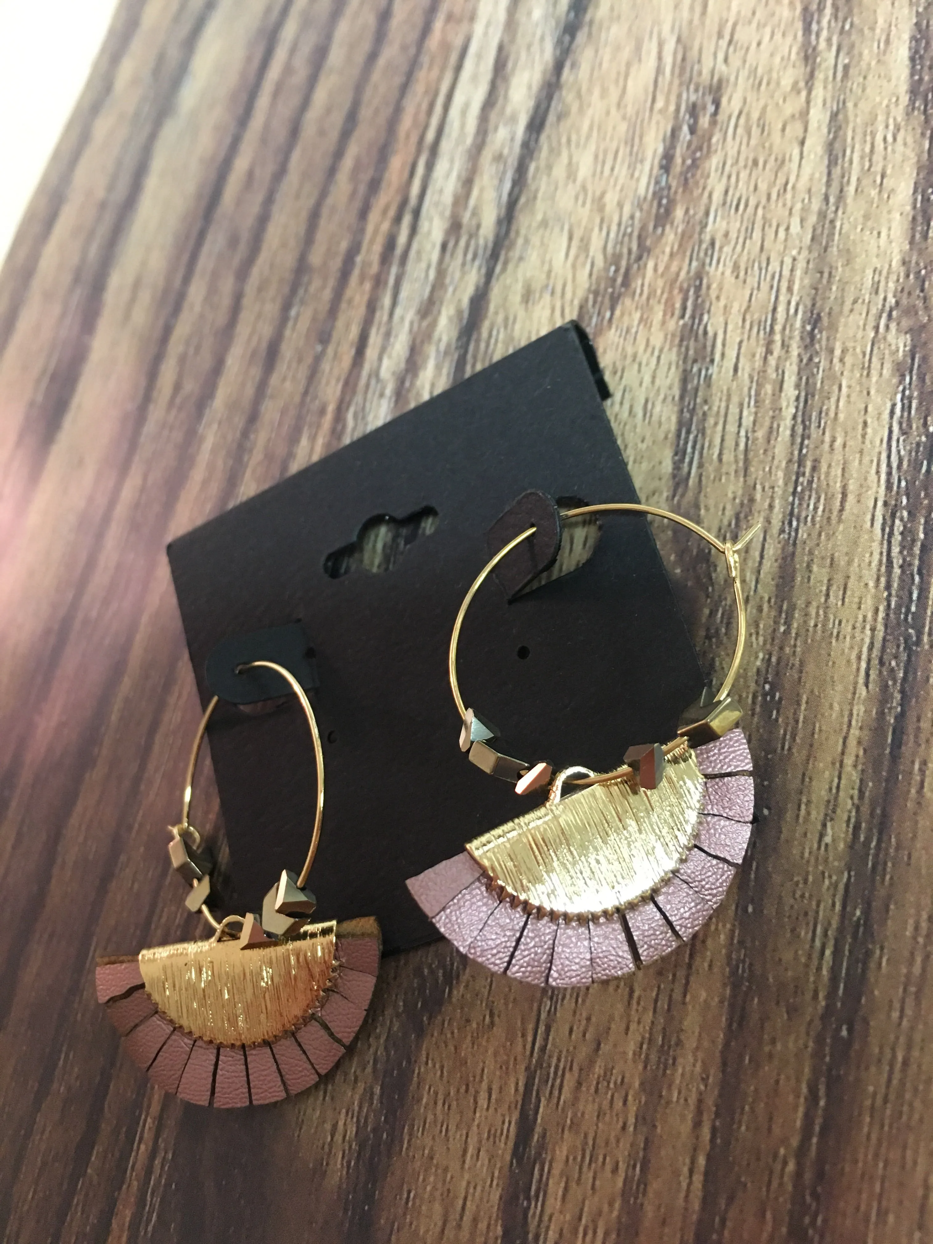 Metallic Fan Earrings