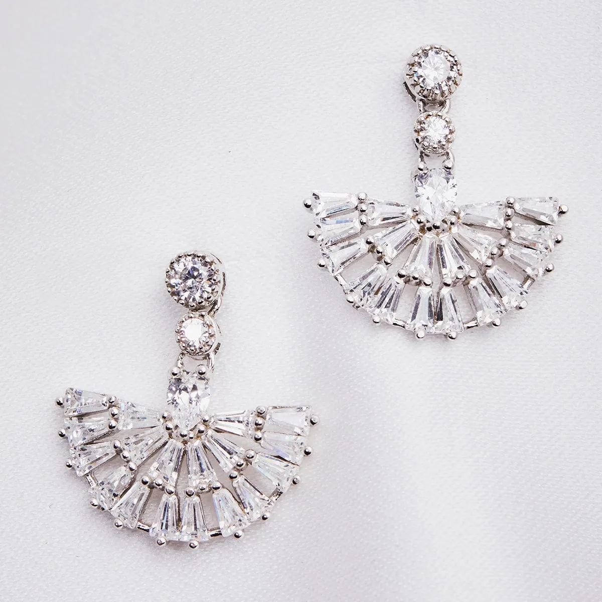 Mini Crystal Fan Drop Earring