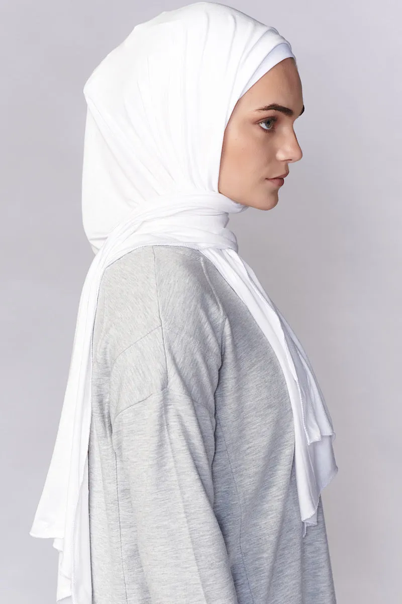 Petite Jersey Hijab - White